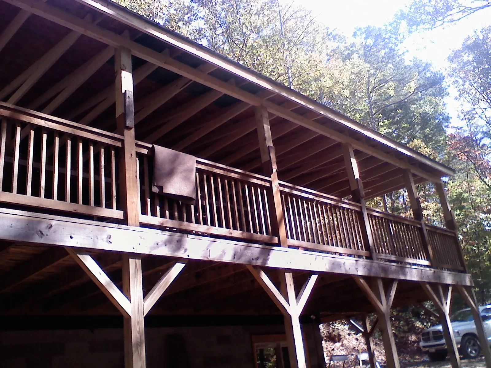 Timber framing under a new elevated porch and deck — Roof Leak Repair in Blessing by Roofing Brothers